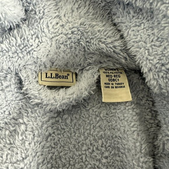 L.L. Bean Women's Blue Fleece Long Robe Full Front Pockets Size MEDIUM - Picture 6 of 6